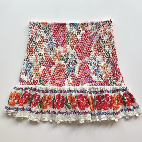 Farm Rio spring bananas Pom Pom Mini Skirt medium - Picture 9 of 14